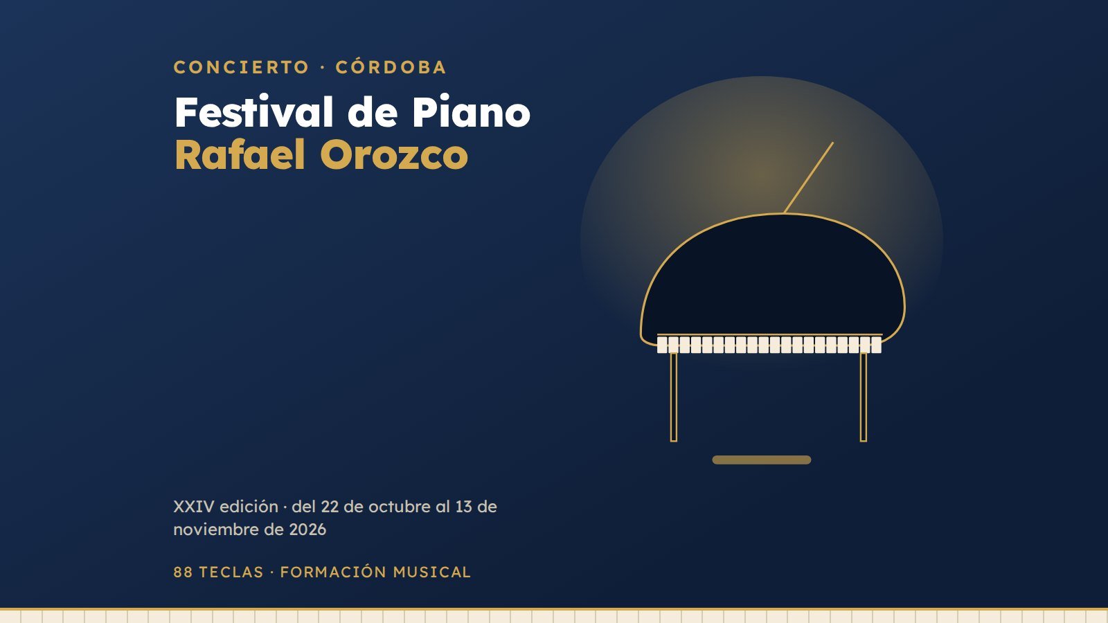 Córdoba celebra su XXIV Festival Internacional de Piano Rafael Orozco